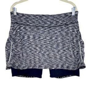 Athleta 2in1 Contender Skort Space Dye Color (Gray &amp; Black) Skirt w/ Bike Sh